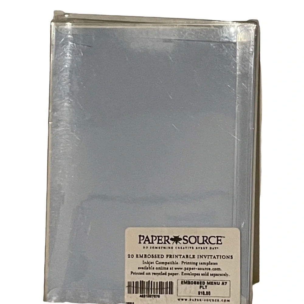 Paper Source 20 Menu Embossed Imprintable Cards In Superfine Soft White